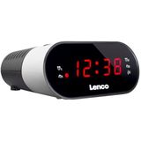 Lenco - CR-07 - Wekkerradio - Wit - FM met Slaaptimer en Dubbele Alarmfunctie