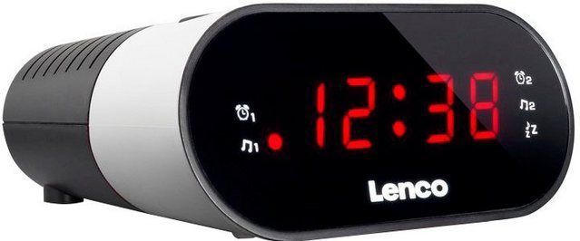 Lenco - CR-07 - Wekkerradio - Wit - FM met Slaaptimer en Dubbele Alarmfunctie