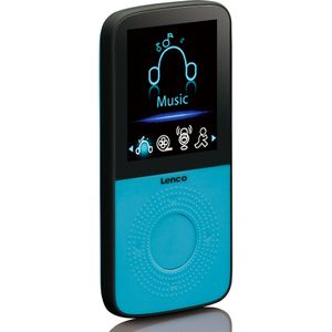 Lenco PODO-153BU MP3-speler met stappenteller, oordopjes en sportband - Blauw