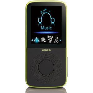 Lenco PODO-153LM MP3-speler met stappenteller, oordopjes en sportband - Lime