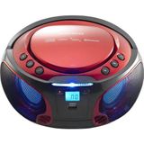 Lenco SCD-550RD - Draagbare radio met Bluetooth® en LED verlichting - Rood