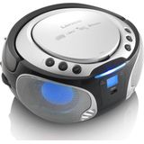 LENCO SCD-550SI - Draagbare FM Radio CD/MP3/USB/Bluetooth Speler - Zilver
