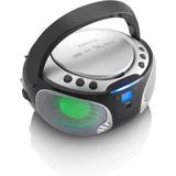 Lenco SCD-550SI - Draagbare radio met Bluetooth® en LED verlichting - Zilver