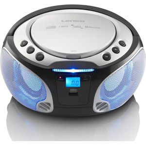 LENCO SCD-550SI - Draagbare FM Radio CD/MP3/USB/Bluetooth Speler - Zilver