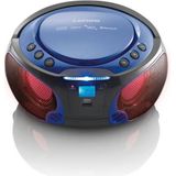 Lenco Boombox SCD-550 Blauw draagbaar met discolichteffect, FM-radio, USB Playback, Bluetooth, AUX-ingang, hoofdtelefoonaansluiting Blauw,Blauw/Zwart