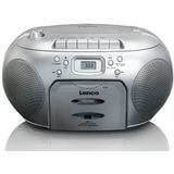 LENCO SCD-420SI - Portable FM Radio - CD - Cassettespeler - Zilver