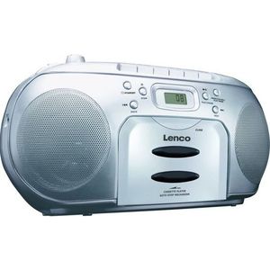 Lenco SCD-42 zilver – draagbare stereo-systemen (FM, speler, cd, CD-R, CD-RW, autostop, herhaling, LCD, zilver)