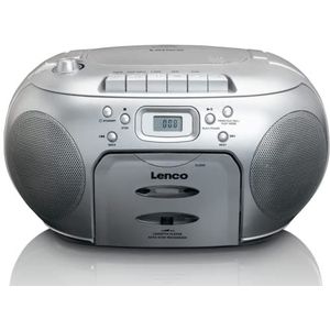 LENCO SCD-420SI - Portable FM Radio - CD - Cassettespeler - Zilver