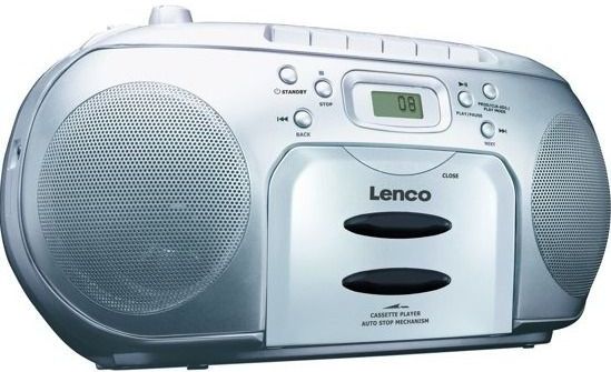 Lenco SCD-420SI - Draagbare radio CD-speler met MP3 optie en koptelefoon - Zilver
