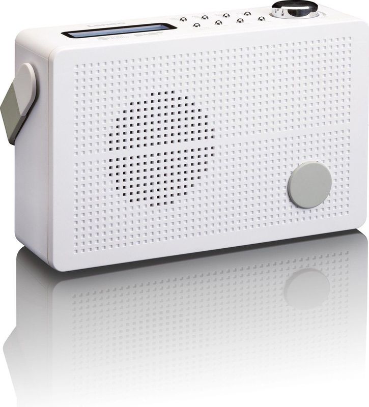 Lenco DAB + digitale radio/FM-radio PDR-030 draagbaar met accu, RDS-display, zendergeheugen, wekkerfunctie, hoofdtelefoonaansluiting, telescopische antenne, wit