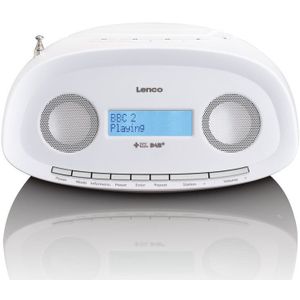 Lenco SCD-69WH - Draagbare radio cd speler met DAB en USB-ingang - Wit
