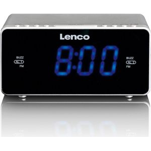 Lenco CR-520SI - Wekkerradio met USB-ingang - Dubbel alarm - Zilver