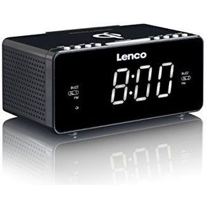 Lenco CR-550BK - Wekkerradio met Qi Wireless Smartphone oplader - Zwart