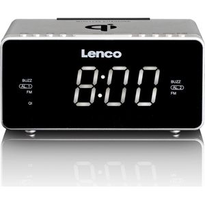 Lenco CR-550SI - Wekkerradio met Qi Wireless Smartphone oplader - Zilver