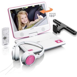 Lenco - DVP-910 - Portable DVD-speler - Roze/wit - 9 inch