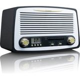 Lenco - SR-02 - Radio - Zwart - Wit - Retro FM Stereo