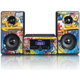 Lenco MC-020, Compacte Stereo Installatie Met Bluetooth, USB En Fm-Radio (Wekfunctie, USB-Oplader, Aux, Koptelefoonaansluiting) 2 X 5 Watt (Rms), Tags