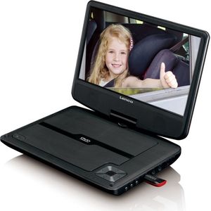 9"" Portable DVD-speler met USB en ophangbeugel Lenco Zwart