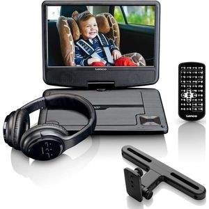 Lenco DVP-947BK - Draagbare DVD-speler 9"" met Bluetooth koptelefoon - Zwart
