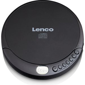 Lenco CD-010 Draagbare Walkman CD-speler Diskman CD Walkman met hoofdtelefoon en micro-USB-oplaadkabel zwart