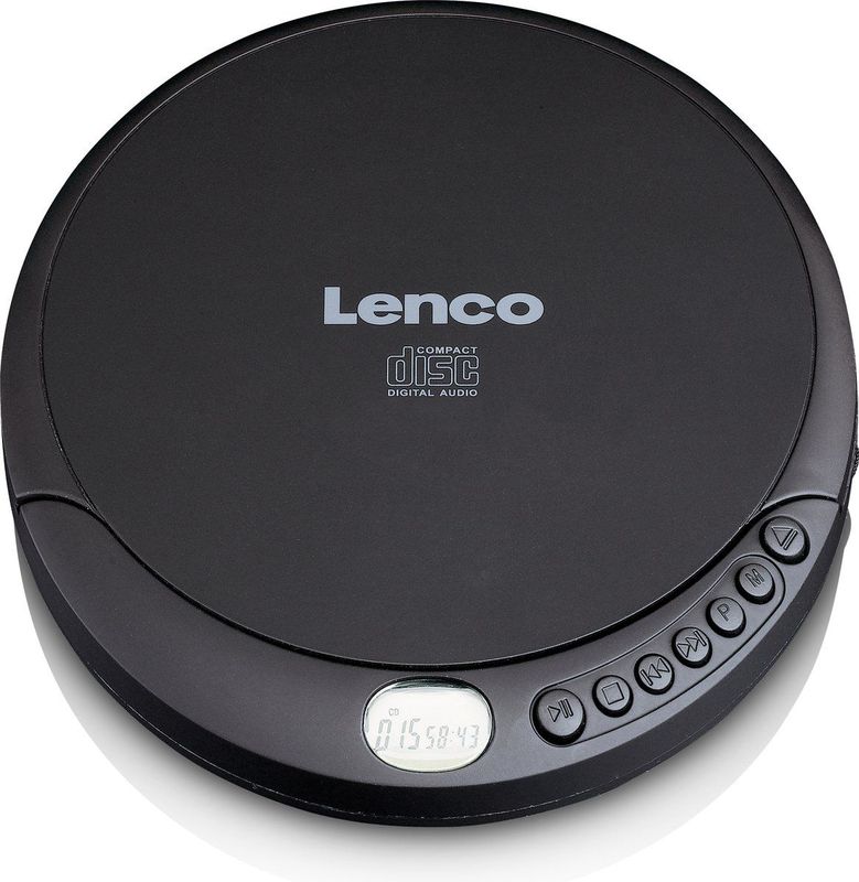 Lenco CD-010 Draagbare Walkman CD-speler Diskman CD Walkman met hoofdtelefoon en micro-USB-oplaadkabel zwart