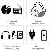 LENCO SCD-24 - Draagbare Stereo FM Radio - Zwart/Zilver