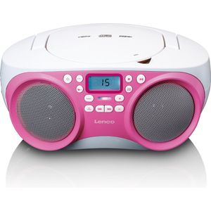 Lenco SCD-301PK - Draagbare Radio Cd Speler met MP3 - Roze