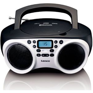 Lenco SCD-501 - Draagbare Radio CD Speler met Bluetooth - USB en MP3 - Zwart/Wit