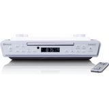 Lenco KCR-150 CD-onderbouw FM keukenradio - Bluetooth - zendergeheugen - 2 x 3 Watt RMS -inbouwkit - AUX-in ingang - timerfunctie - wit, A003089
