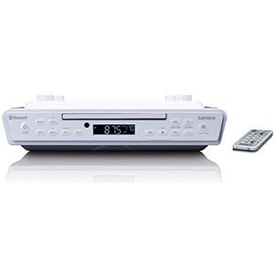 Lenco KCR-150 CD-onderbouw FM keukenradio - Bluetooth - zendergeheugen - 2 x 3 Watt RMS -inbouwkit - AUX-in ingang - timerfunctie - wit, A003089
