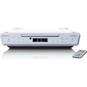 Lenco KCR-150 CD-onderbouw FM keukenradio - Bluetooth - zendergeheugen - 2 x 3 Watt RMS -inbouwkit - AUX-in ingang - timerfunctie - wit, A003089