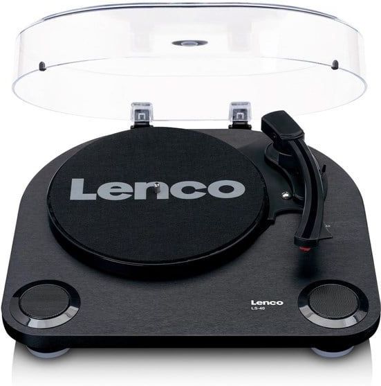 Lenco Wood turntable with built-in speakers - Platenspeler Zwart