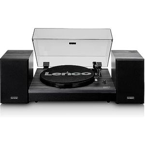 Lenco Platenspeler met Bluetooth - Twee externe Speakers - Auto-stop - LS-300BK - Zwart