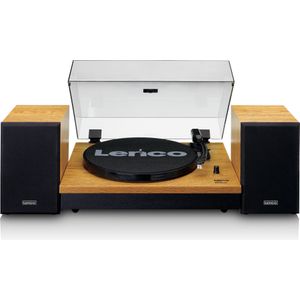 Lenco Platenspeler met Bluetooth - Twee externe Speakers - Auto-stop - LS-300WD - Hout