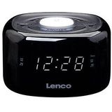 Lenco - CR-12 - FM Wekkerradio - Zwart - Compact met Nachtlamp