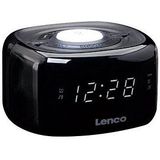 Lenco - CR-12 - FM Wekkerradio - Zwart - Compact met Nachtlamp