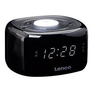 Lenco - CR-12 - FM Wekkerradio - Zwart - Compact met Nachtlamp