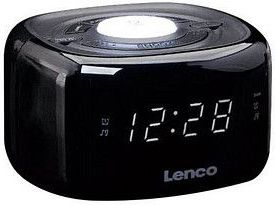 Lenco - CR-12 - FM Wekkerradio - Zwart - Compact met Nachtlamp