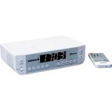 Lenco KCR-100 - keukenradio - onderbouwradio met Bluetooth - PLL FM-ontvanger - 5 zendergeheugens - LED-verlichting - 2 x 1 Watt RMS - klok met timerfunctie - afstandsbediening - wit