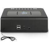Lenco CR-580BK - Wekkerradio met Qi Wireless Smartphone oplader - Temperatuurweergave - Zwart