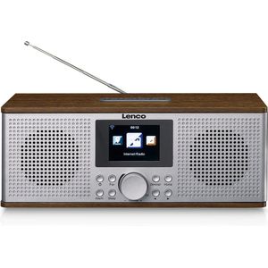 Lenco DIR-170 Internetradio DAB+, VHF (FM), Internet AUX, Bluetooth, USB, Internetradio Walnoot