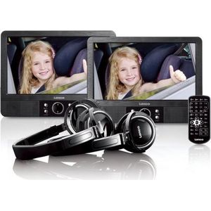 Lenco - MES-415 - Draagbare DVD-speler - Zwart - 2 x 9 Inch Beeldscherm