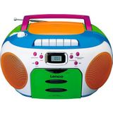 Lenco SCD-971 -Kinderradio - Cassetteradio met CD - CD-radio - Cassettespeler - Stereo-luidspreker - Hoofdtelefoonaansluiting - Titelgeheugen - Veelkleurig, Kleurrijk