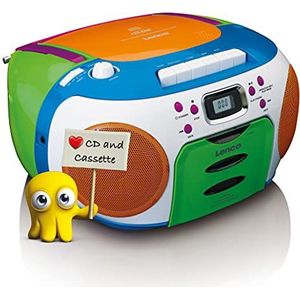 Lenco SCD-971 - Portable FM radio CD/Cassette player - Multi colour - FM - Stereo