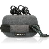 Lenco EPB-160 Sport-hoofdtelefoon met beschermhoes met powerbank inbegrepen, Sweet Proof Bluetooth oordopjes, inclusief powerbank, zwart