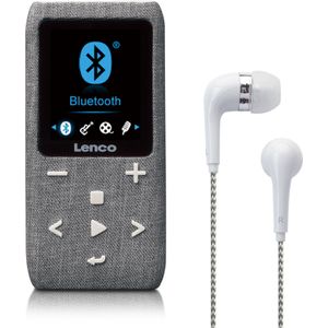 Lenco Xemio-861 - Bluetooth MP3-speler - 8 GB micro-SD-kaart - Bluetooth - FM-radio - spraakmemofunctie - 1,8"" TFT display - E-bookfunctie - tot 64 GB opslagruimte - grijs