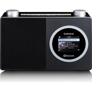 Lenco DIR 70 - draagbare internetradio - DAB+ radio - retro digitale radio - WLAN - Bluetooth - 2,4 inch kleurenscherm - 3 watt RMS - 4 zendergeheugens - app-besturing via AirMusic - zwart