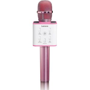 LENCO BMC-80 Pink - Karaoke microfoon met Bluetooth��� en ingebouwde speakers - Roze