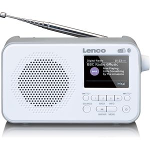 Lenco PDR-035WH - Draagbare DAB Radio met F - DAB+ en Bluetooth®