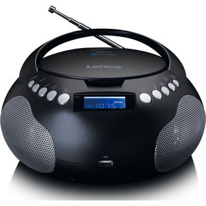 LENCO SCD-331 - Draagbare Radio/CD/MP3 Speler - Zwart - USB en Bluetooth